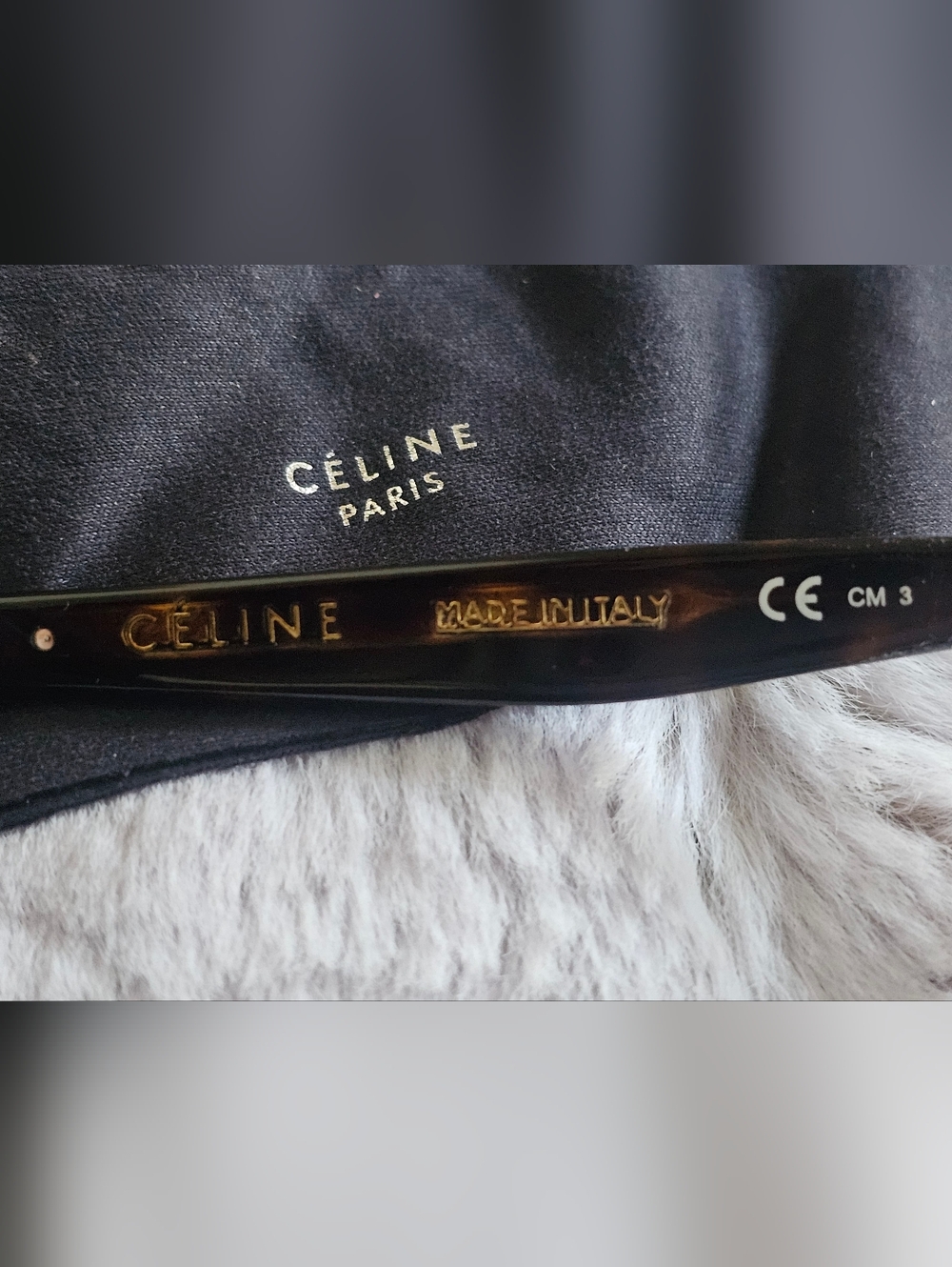 CÉLINE OVERSIZED TORTISE BROWN SUNGLASSES CL41435/S O86W2 EUC RETAIL $499 - Picture 7 of 7